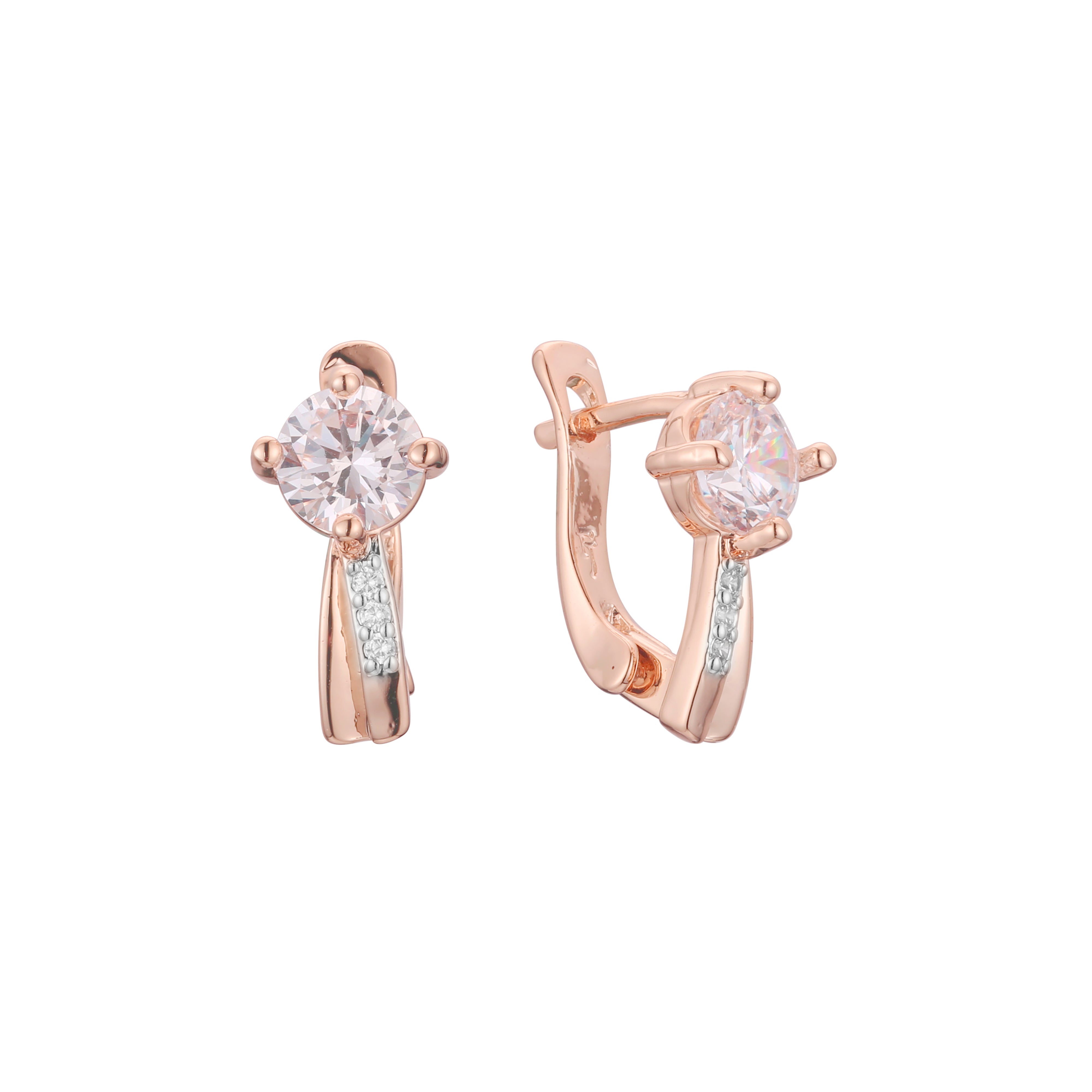 Aretes de racimo en Oro de 14K, Oro Rosa, baño de dos colores