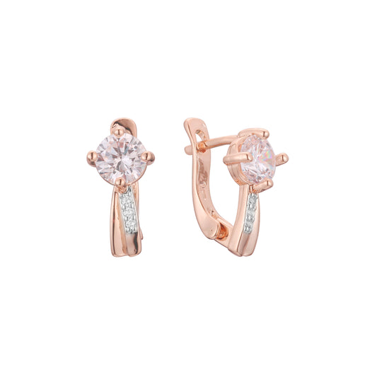 Aretes de racimo en Oro de 14K, Oro Rosa, baño de dos colores