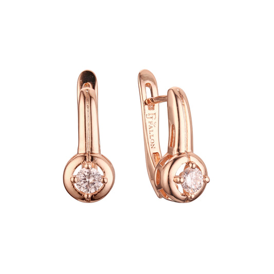 Earrings in Rose Gold, two tone plating colors