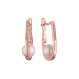 Aretes de racimo de perlas en Oro de 14K, Oro Rosa, baño de dos tonos