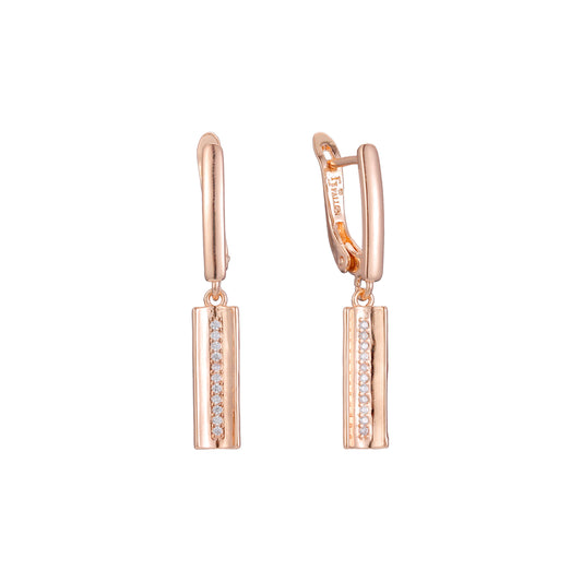 Drop earrings in 14K Gold, Rose Gold plating colors