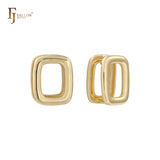 Rounded square huggie 14K Gold earrings