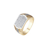 Anillos de hombre con signo de dólar en oro blanco, Oro 14K, baño de dos colores