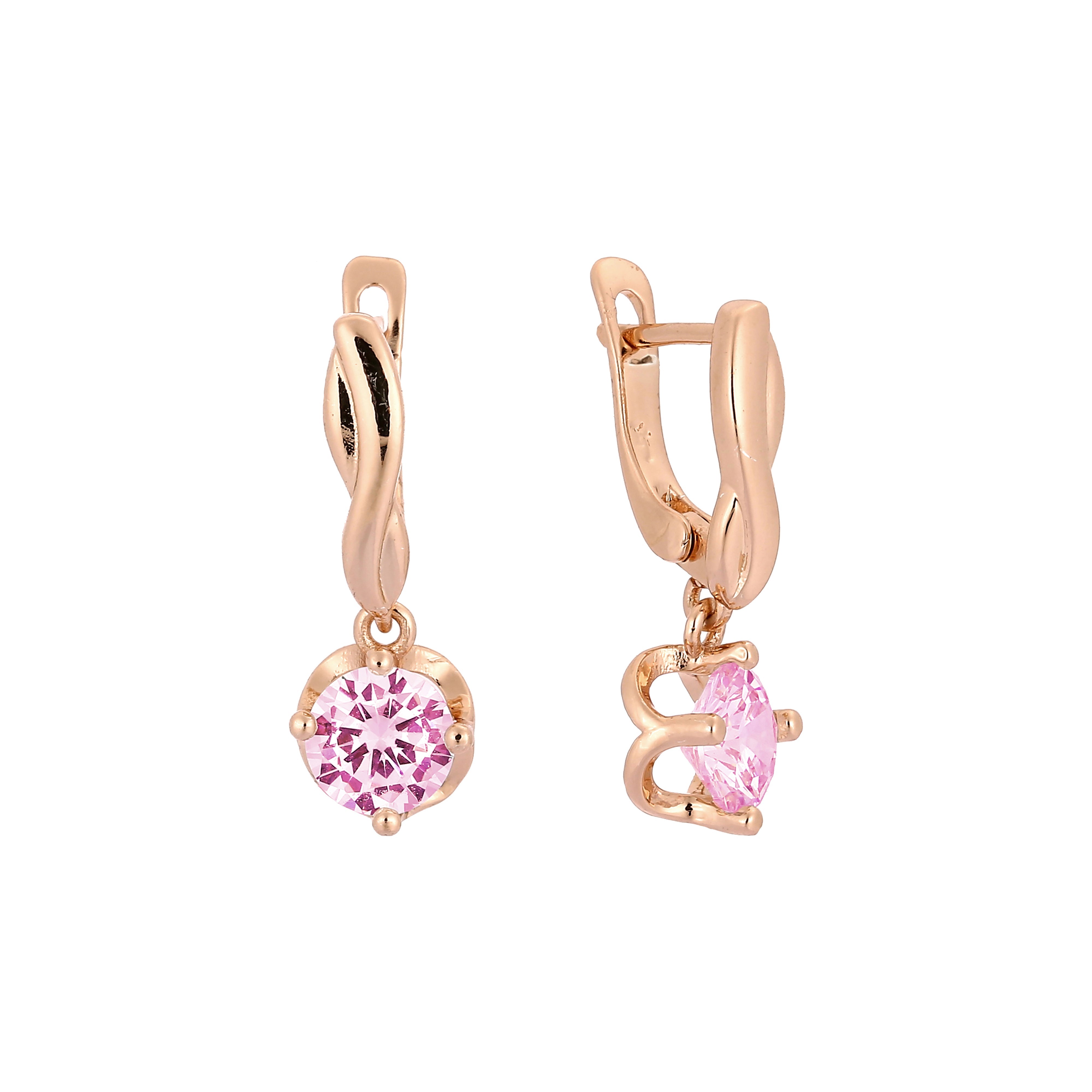 Rose Gold solitaire drop earrings