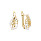 Aretes de aro en oro de 14K bicolor