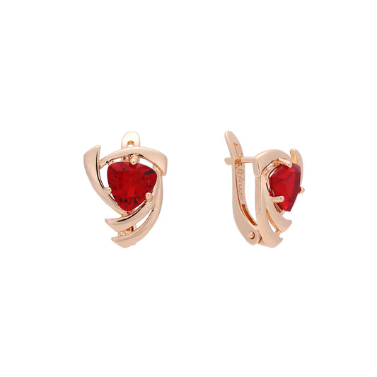 Solitaire big cz stone Rose Gold earrings