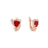 Solitario aretes grandes de piedra cz en oro rosa