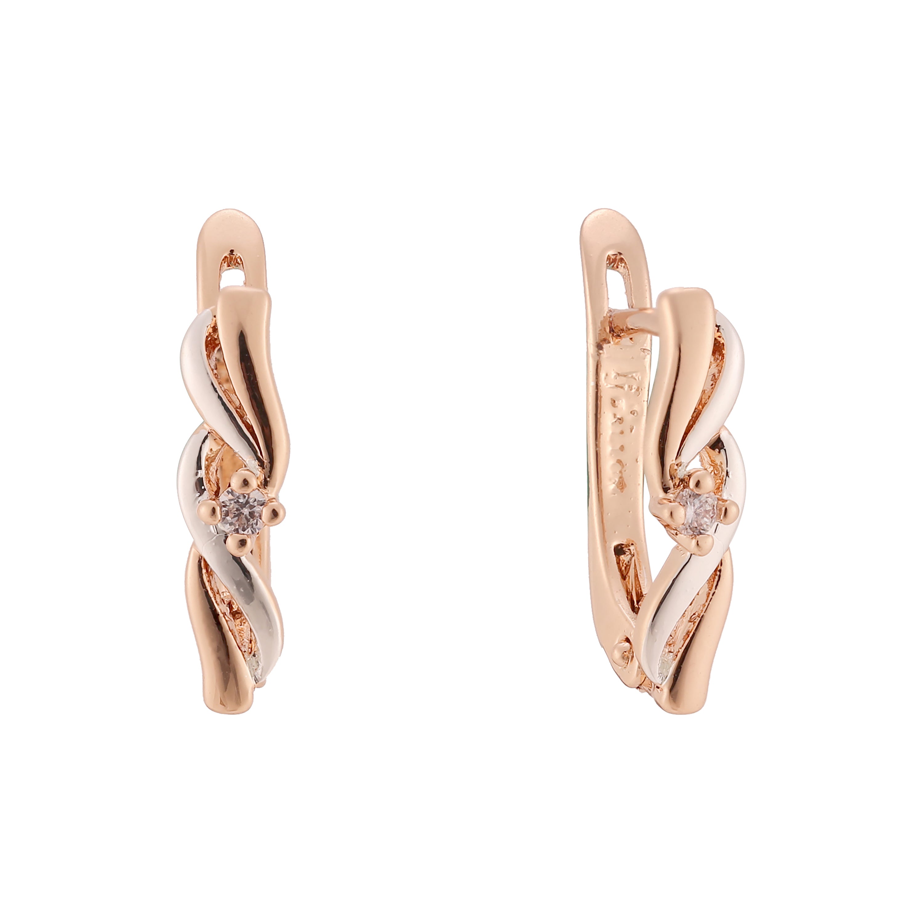 Rose Gold two tone earrings