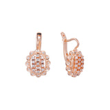 Aretes en Oro 14K, Oro Rosa, baño en dos tonos