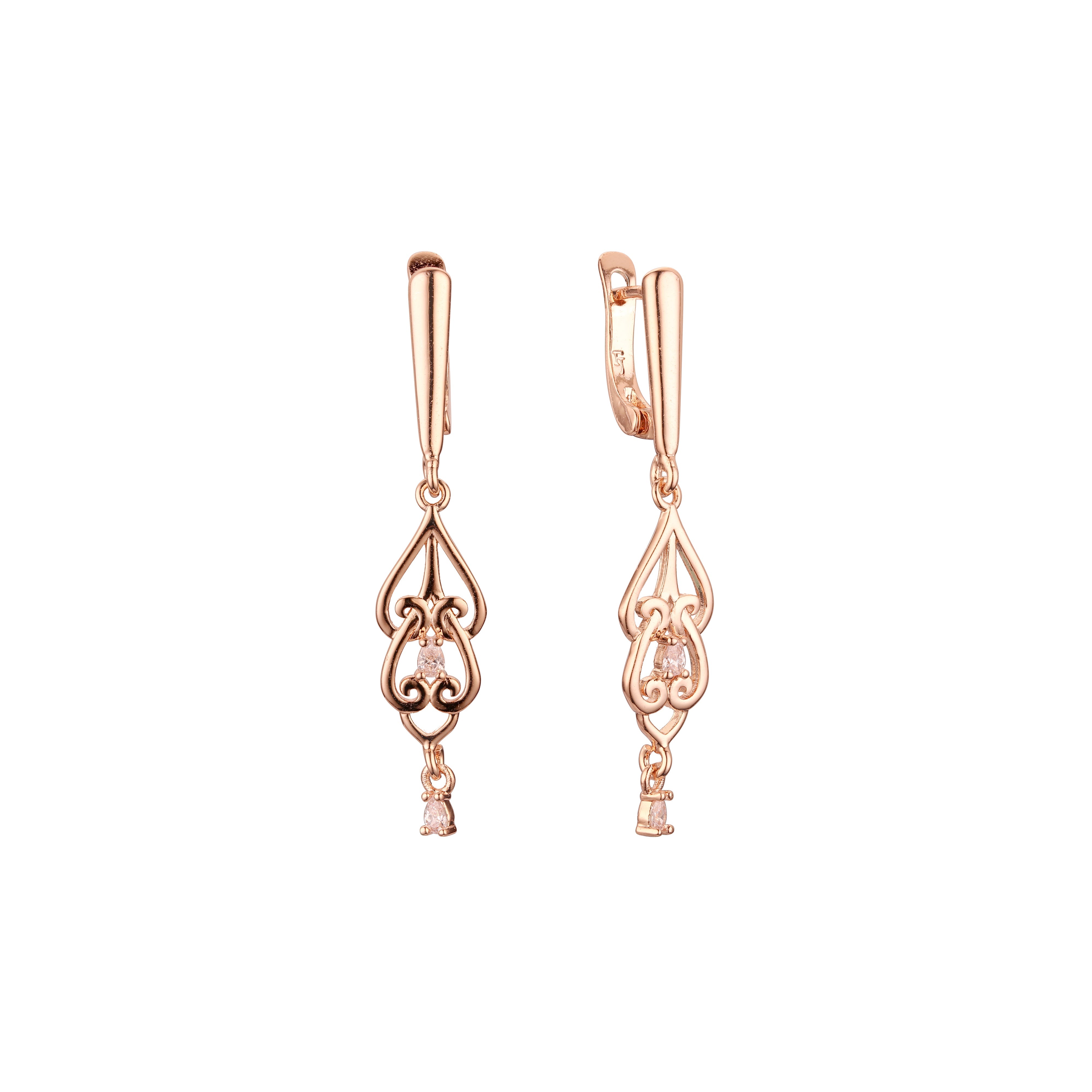 Earrings in Rose Gold, two tone plating colors