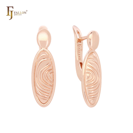 Finger print ripple Rise Gold Earrings