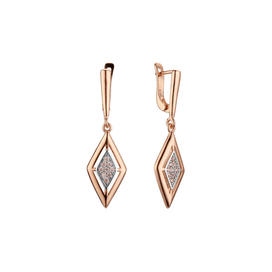 Earrings in Rose Gold, two tone plating colors