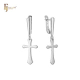 Cross earrings in 14K Gold, Rose Gold plating colors