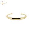 Plain shape 14K Gold, Rose Gold, White Gold beads open bangle bracelets