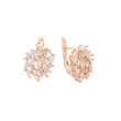 Brincos Cluster luxuosos e coloridos CZ Rose Gold