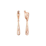 Brincos gota em ouro 14K, cores banhadas a ouro rosa