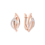 Aretes en Oro 14K, Oro Rosa, baño en dos tonos