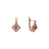 Rose Gold rhombus halo earrings