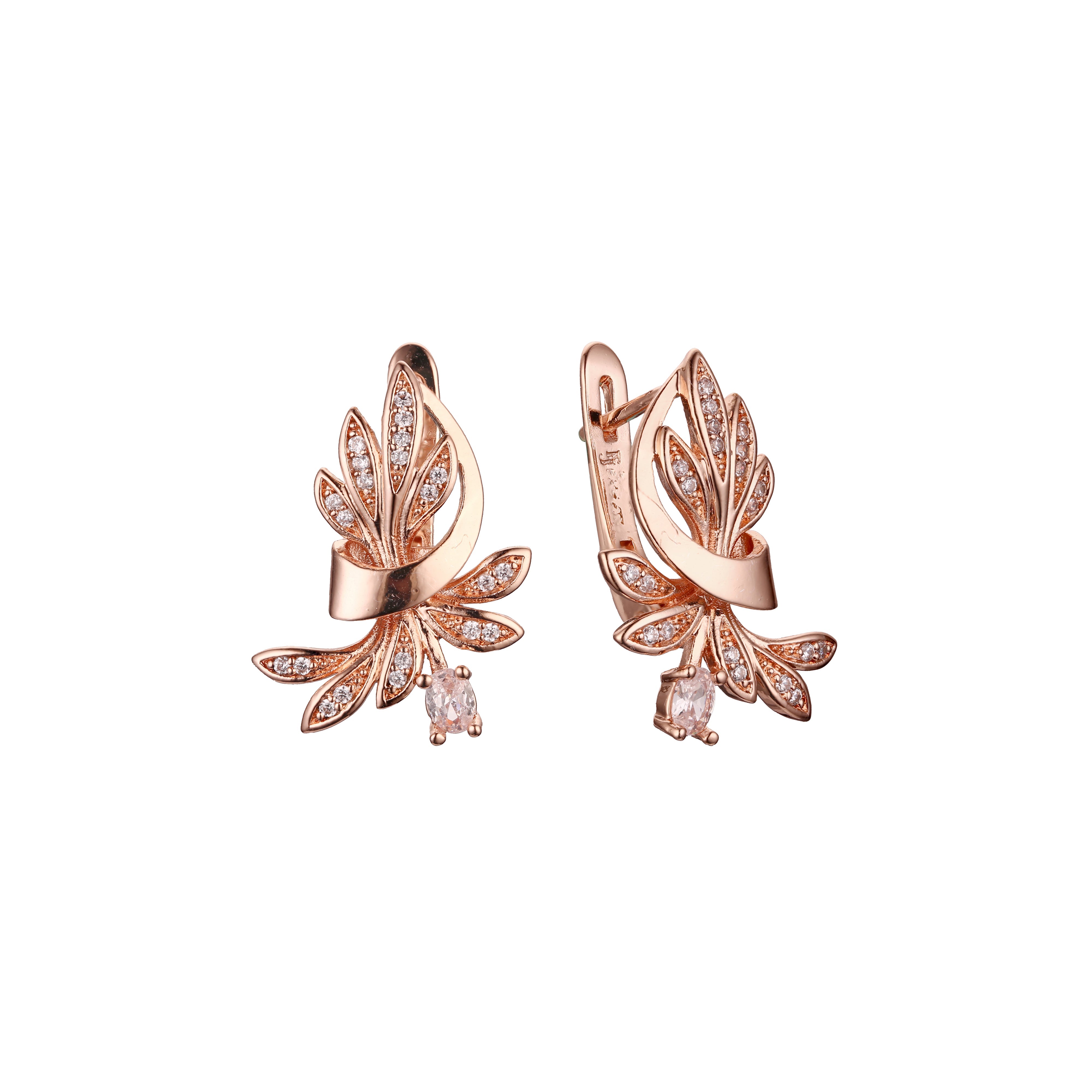 Pendientes de oro rosa