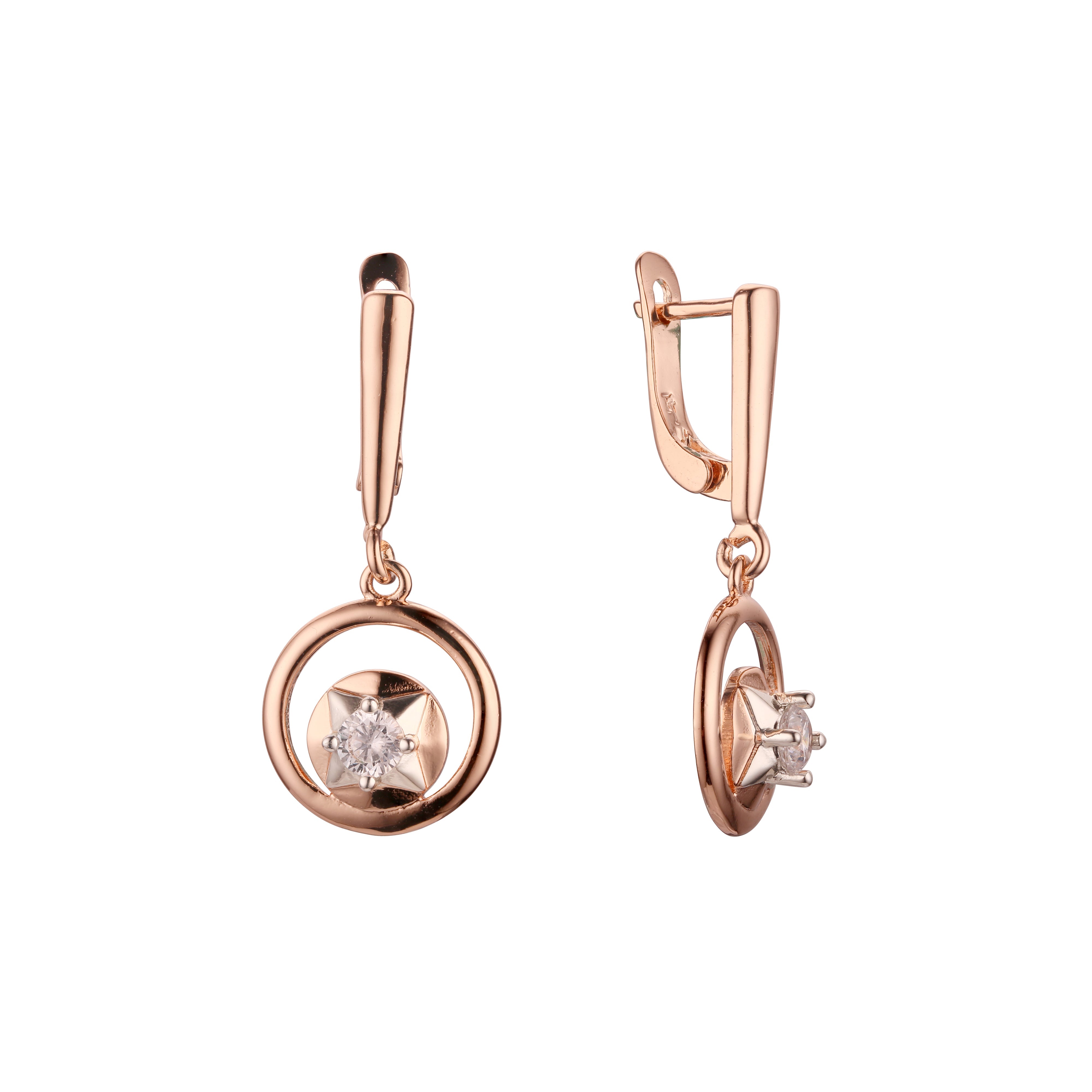 Rose Gold two tone earrings