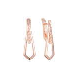 Aretes en Oro 14K, Oro Rosa, baño en dos tonos