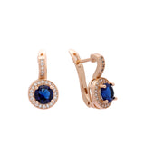 Colorful halo cz Rose Gold earrings