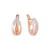 Aretes en Oro 14K, Oro Rosa, baño en dos tonos