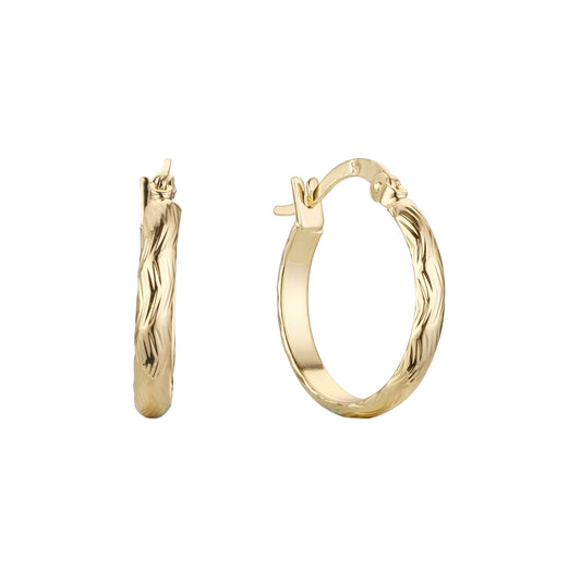 Hoop earrings in 14K Gold, Rose Gold, two tone plating colors