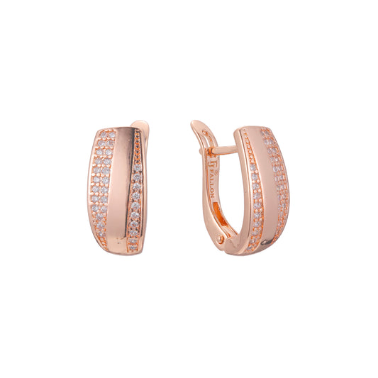 Earrings in 14K Gold, Rose Gold, two tone plating colors