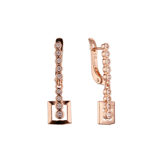 Earrings in Rose Gold, two tone plating colors