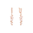 Aretes de perlas con cuentas altas en oro de 14K, baño de oro rosa en colores