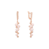 Tall beads pearl earrings in 14K Gold, Rose Gold plating colors