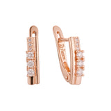 Aretes en Oro 14K, Oro Rosa, baño en dos tonos