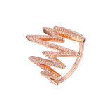 Anillos en zigzag de oro rosa adoquines