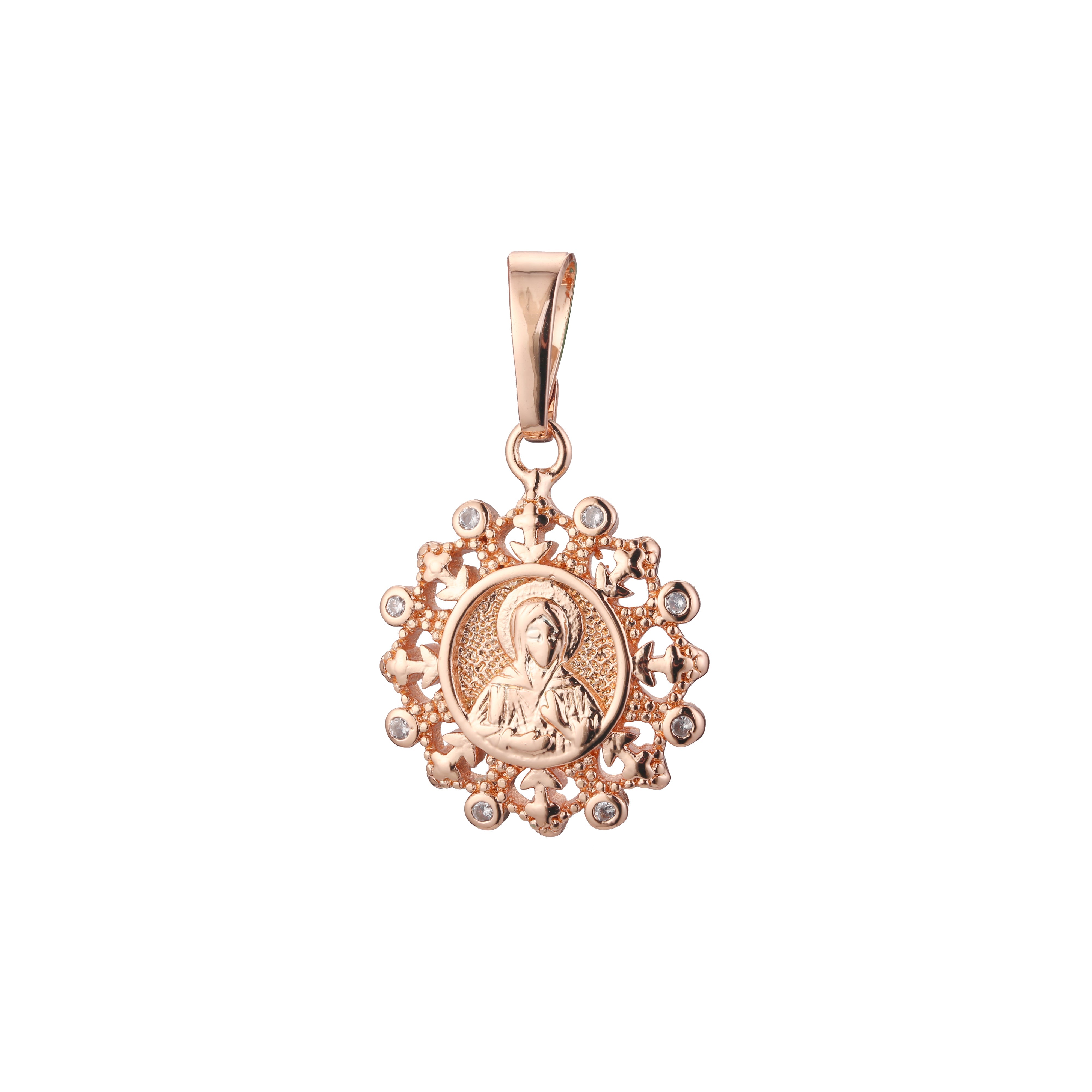 Saint Matrona pendant in Rose Gold, 14K Gold plating colors