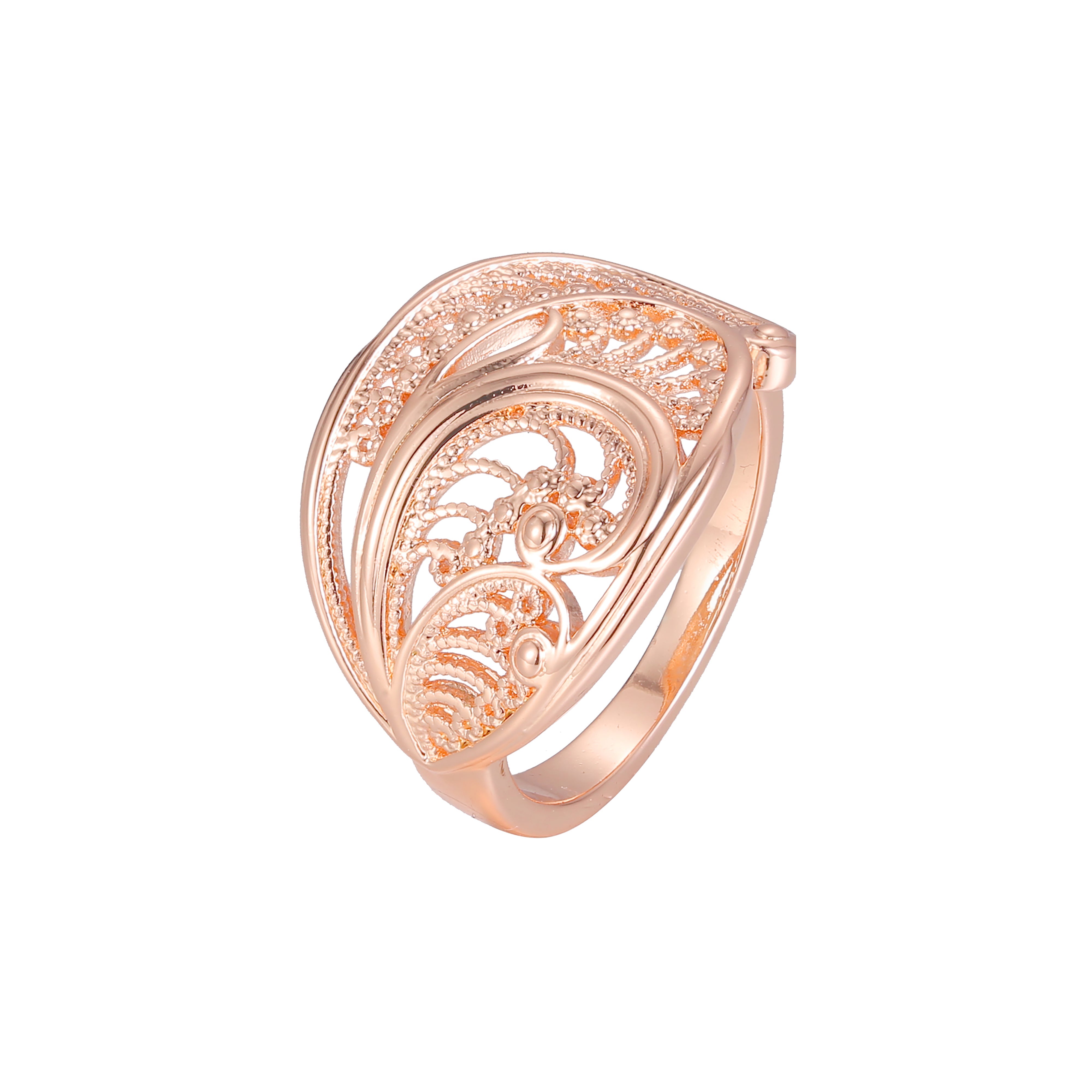 Anillos de filigrana renacentista chapados en Oro Rosa