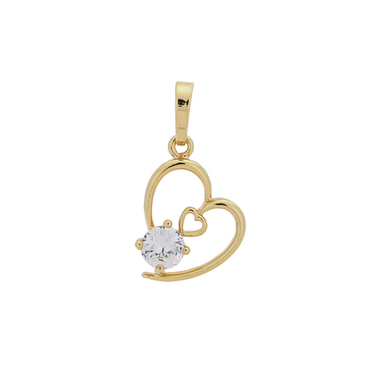 Heart in heart pendant in 14K Gold, 18K Gold plating colors