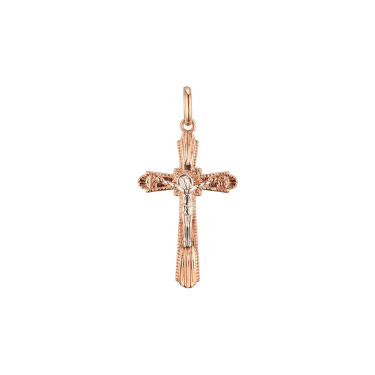 Rose Gold two tone cross pendant