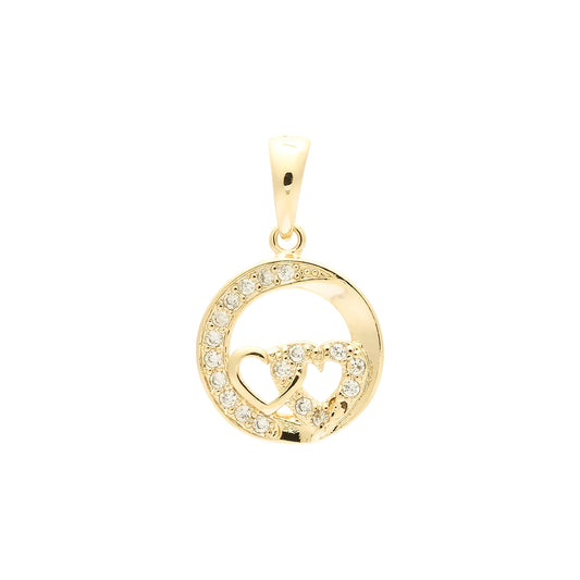 Double heart pendant in Rose Gold, 14K Gold plating colors