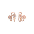 Flower ear cuff earrings in 14K Gold, Rose Gold plating colors