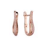 Aretes en Oro 14K, Oro Rosa, baño en dos tonos