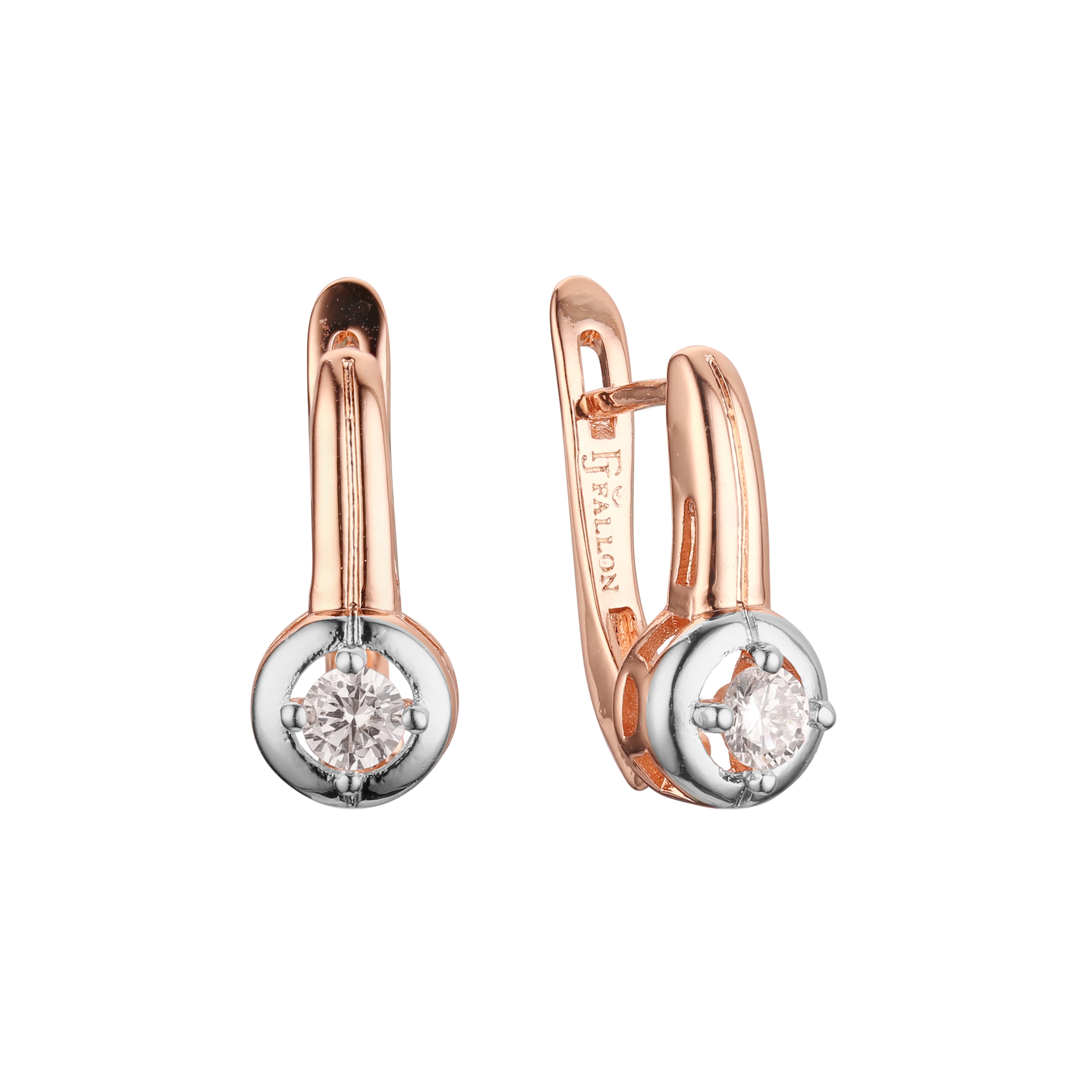 Earrings in Rose Gold, two tone plating colors