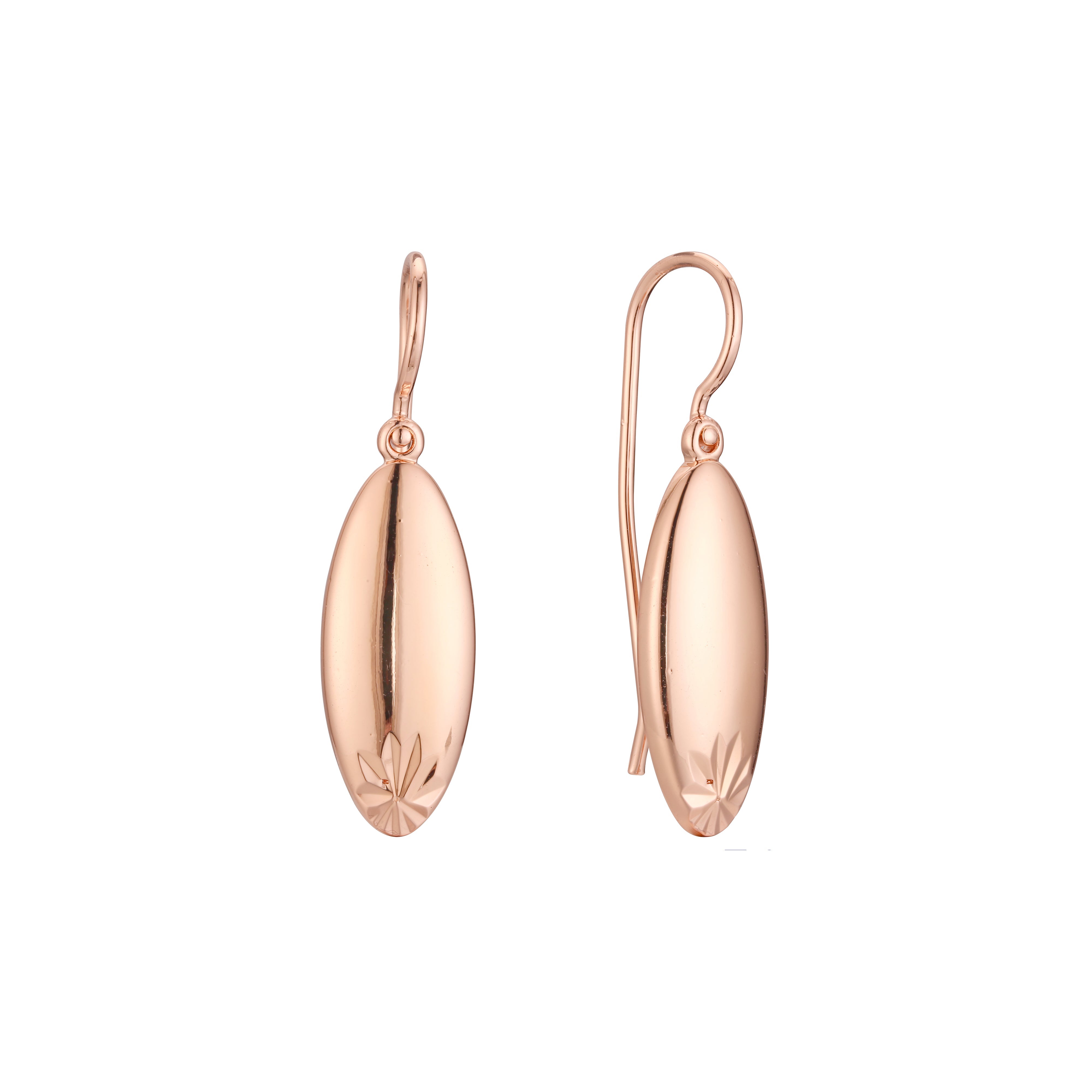 Wire hook earrings in 14K Gold, Rose Gold plating colors