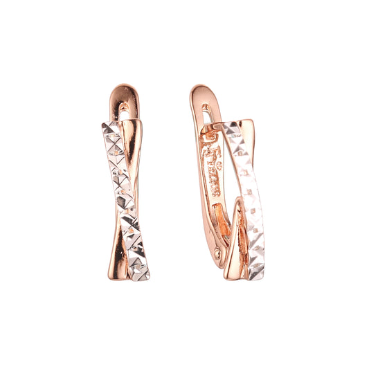 Rose Gold two tone earrings