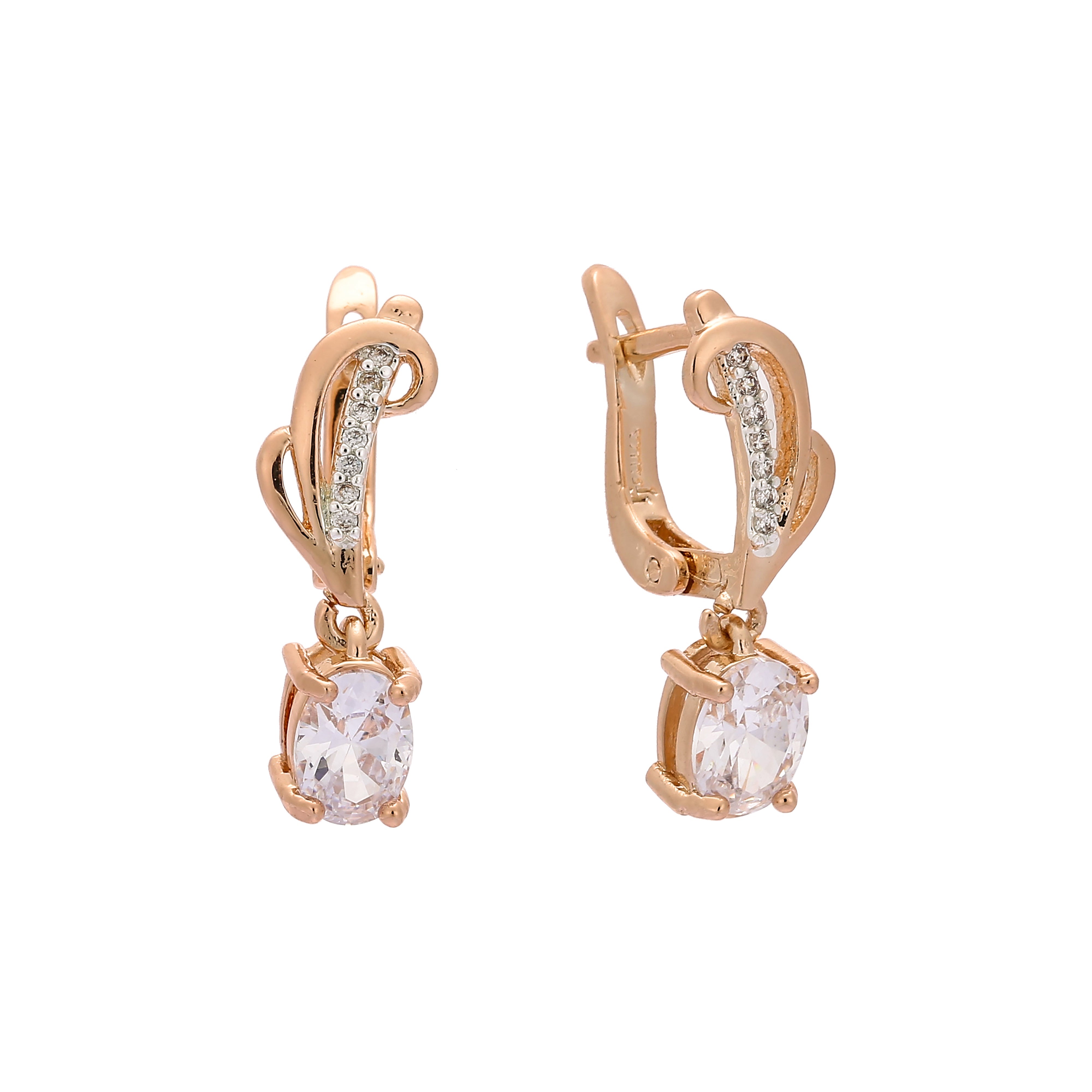 Rose Gold two tone earrings