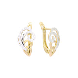 Earrings in 14K Gold, Rose Gold, two tone plating colors