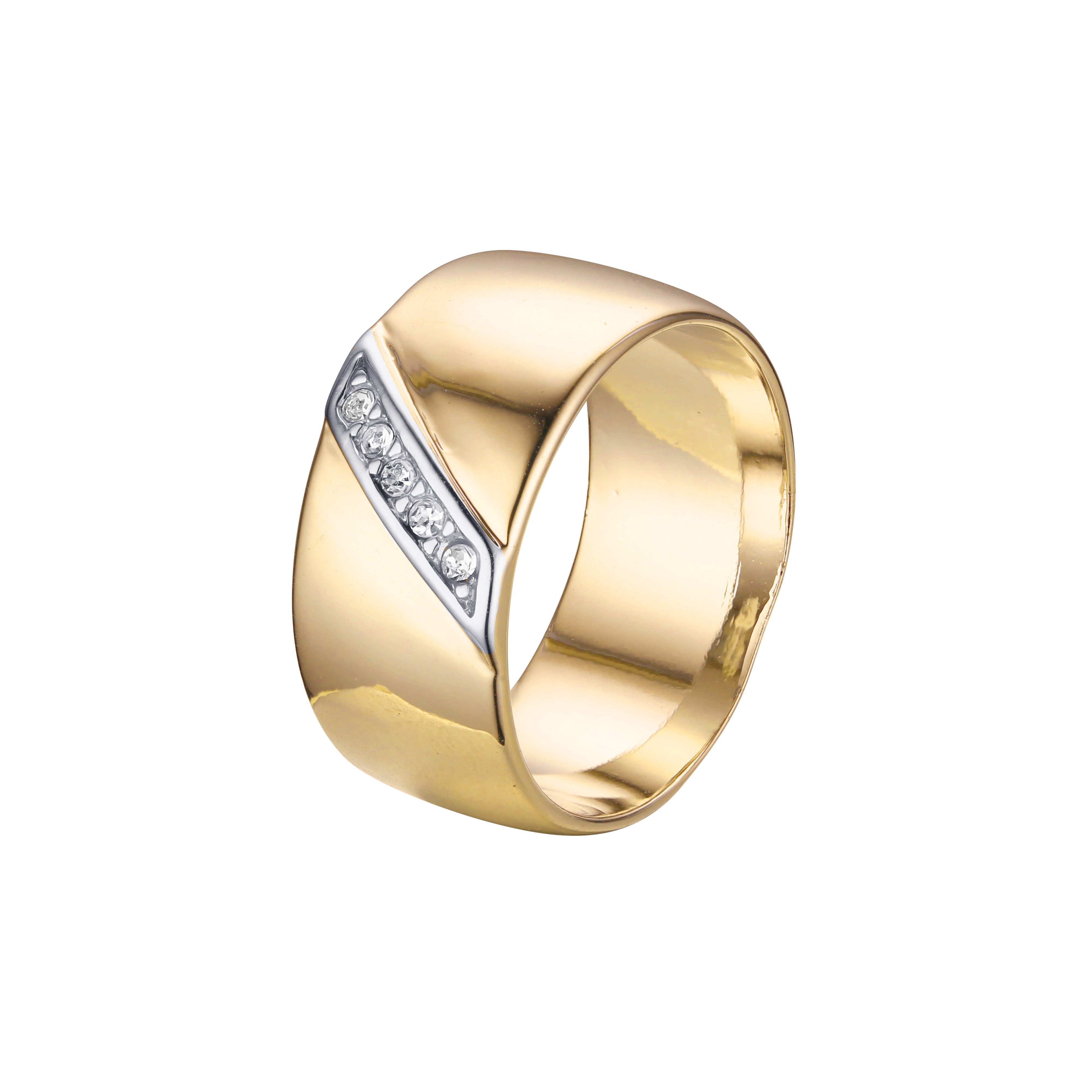 Anillos anchos para hombre en Oro Blanco, Oro 14K, Oro Rosa, baño en dos tonos