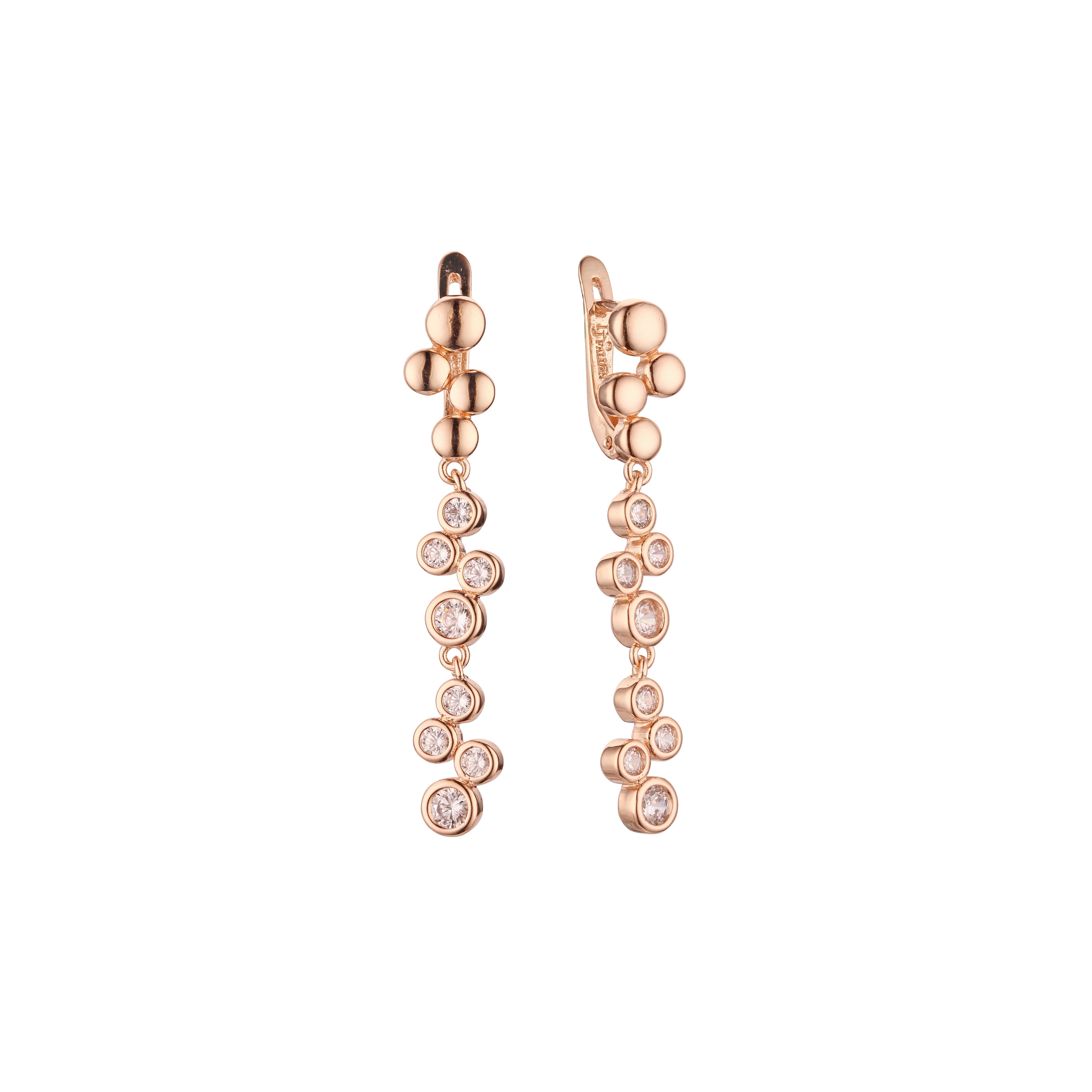 Pendientes de oro rosa con perlas