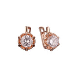 Solitaire earrings in 14K Gold, Rose Gold plating colors