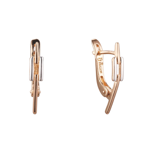 Interlocking Rose Gold two tone earrings